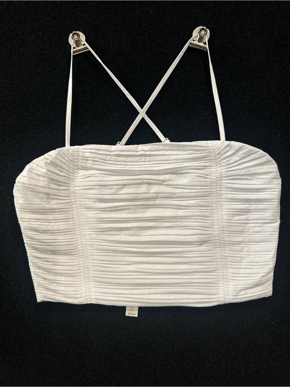 Madewell White Ruched Crop Camisole with Cross Back Straps - Picture 1 of 6